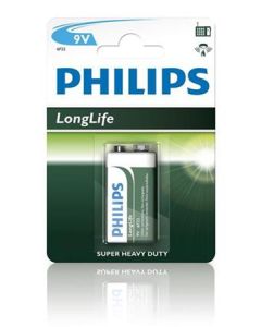 Philips baterie 9V LongLife zinkochloridová - 1ks, blister