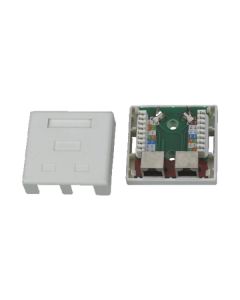 XtendLan Zásuvka 2x RJ-45, Cat5e, stíněná, na zeď, spodní vývod, narážecí