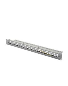 Digitus Modular Patch Panel, stíněný 24 portů, blank, 1U, montáž do stojanu, šedá RAL 7035