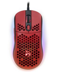 AROZZI herní myš FAVO Ultra Light Black-Red/ drátová/ 16.000 dpi/ USB/ 7 tlačítek/ RGB/ černočervená