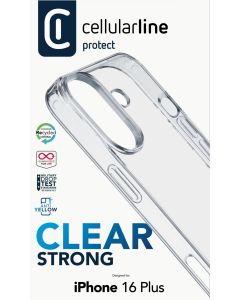 Zadní čirý kryt s ochranným rámečkem Cellularline Clear Duo pro Apple iPhone 16 Plus