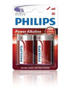 Philips baterie D PowerLife, alkalická - 2ks