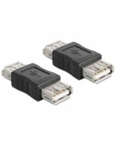 Delock USB Adapter, USB A černý samice/samice (spojka)
