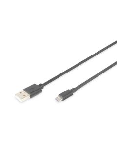 Digitus USB 2.0 kabel USB A samec na USB micro B samec, 2x stíněný, Měď, 1m