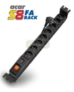 OCRACK ACAR 19" napájecí panel S8/3m 8x230V-3m BK