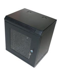 OCRACK 10" OCC-10-6U-SBK rozvaděč nástěnný 6U/280mm skleněné dveře Černý