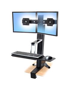 ERGOTRON WorkFit-S, Dual Sit-Stand Workstation, nastavitelný stolní držák pro dva monitory , kláv.+myš.