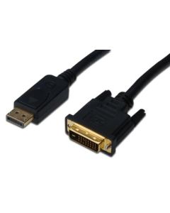 Digitus Adaptérový kabel DisplayPort, DP - DVI (24 + 1) M / M, 2,0 m, s blokováním, kompatibilní s DP 1.1a, CE, bl