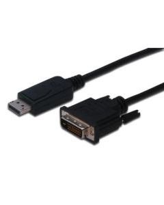Digitus Adaptérový kabel DisplayPort, DP - DVI (24 + 1) M / M, 3,0 m, s blokováním, kompatibilní s DP 1.1a, CE, bl