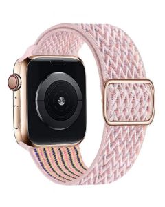 Swissten řemínek pro apple watch nylonový 42 / 44 / 45 / 49 mm růžový (se sponou)