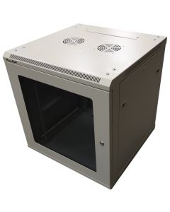 XtendLan 12U/600x600, na zeď, jednodílný, rozložený, skleněné dveře, šedý