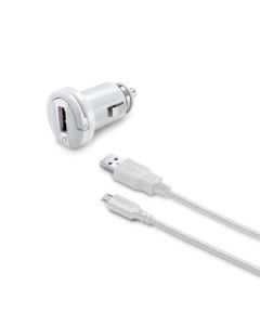 Autonabíječka CellularLine s datovým kabelem a konektorem microUSB, 2A
