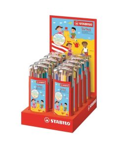 Pastelky Stabilo Trio® thick, display 10x15 barev