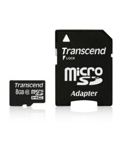 Transcend 8GB microSDHC (Class 10) paměťová karta (s adaptérem)