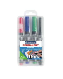 Permanentní popisovač Centropen 8566, sada 4 barev
