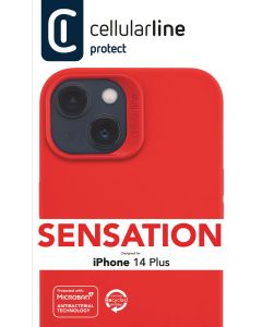 Ochranný silikonový kryt Cellularline Sensation pro Apple iPhone 14 Plus, červený