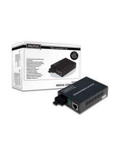 DIGITUS Media Converter, Multimode, 10/100/1000Base-T to 1000Base-SX, Incl. PSU SC connector, Up to 0.5km