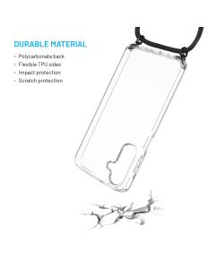 Pouzdro FIXED Pure Neck s odnímatelnou černou šňůrkou na krk pro Samsung Galaxy A16 4G/5G