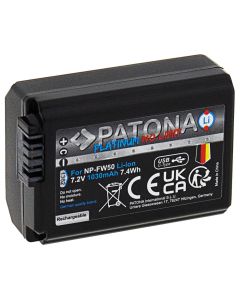 PATONA baterie pro foto Sony NP-FW50 1030mAh Li-Ion Platinum USB-C nabíjení