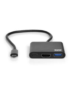 PORT CONNECT USB-C HUB, HDMI 1X 4K + USB-A + USB-C, černý
