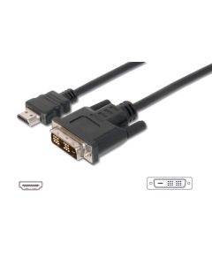 Digitus HDMI/A na DVI připojovací kabel, 2x stíněný, 2M , černý
