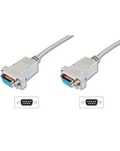Digitus připojovací kabel nullmodem DB9 F/F 3m, béžový