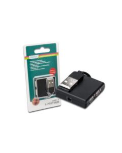 Digitus USB 2.0 hub, Vysokorychlostní rozbočovač, 4-porty, černý, bez napájecího zdroje