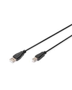 Digitus USB kabel A/samec na B/samec, 2x stíněný, černý, 1m