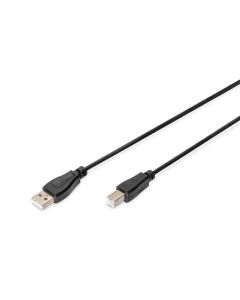 Digitus USB kabel A/samec na B/samec, 2x stíněný, černý, 1,8m