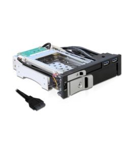 Delock 5.25 výměnný rámeček pro 1x 2.5 + 1x 3.5 SATA HDD + 2 x USB 3.0 porty