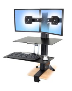 ERGOTRON WorkFit-S, Dual Sit-Stand, nastavitelný stolní držák pro 2 monitory,kláv.+myš.+odkl. plocha