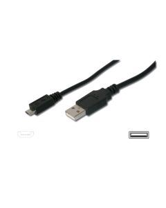 Digitus USB 2.0 kabel USB A samec na USB micro B samec, 2x stíněný, Měď, 3m