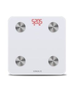 UMAX chytrá váha Smart Scale US20M/ 0,2 – 150 kg/ Bluetooth 4.0/ 6 tělesných parametrů/ čeština/ bílá