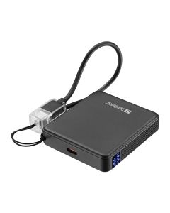 Sandberg Nano Powerbank 5000 mAh PD20W, kompaktní powerbanka s USB-C kabelem, černá