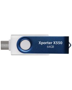 PATRIOT Xporter X550 64GB / USB Typ-A + USB Typ-C / USB 3.2 Gen 1 / bílo-modrá