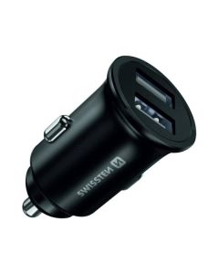 Swissten cl adaptér 2x usb 4,8a metal černý