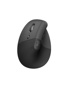 Logitech Lift/Vertikální/Optická/Pro leváky/4 000 DPI/USB+BT/Grafitová