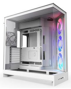 NZXT skříň H9 Flow RGB dvoukomorová ATX / 1x140 RGB mm / 1x 120mm RGB fan  / prosklená / bílá