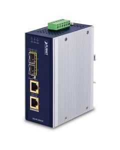 Planet IGUP-2205AT PoE++ konvertor 802.3bt, 2x 1000Base-T, 2x SFP 100/1000Base-X, dual power 12-56VDC, -40 až 75st.