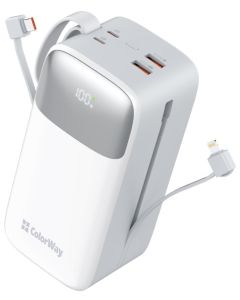 COLORWAY powerbanka/ 50 000mAh/ 1x USB QC3.0/ USB-C/ Lightning/ 22,5W/ Bílá