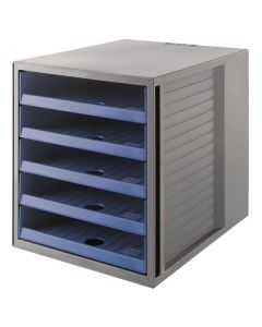 Zásuvkový box HAN, ECO, 5 zásuvek, modrý