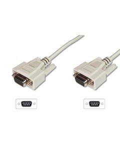 Digitus sériový kabel připojovací DB9 F/F, Měď, 2m šedý