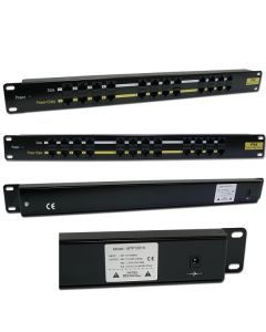 POE Patch panel/ UTP cat.5e 12p/ 1U/ Black (provedení 19" rack)