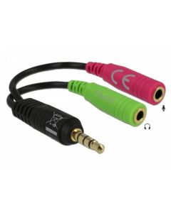 Delock adaptér stereo jack 3,5 mm samec > 2 x stereo jack 3,5 mm samice
