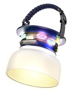 IMMAX solární kempingová lampička s integrovaným RGB LED světelným řetězem/ 10W/ IP65/ USB-C