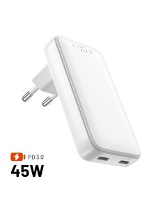 GaN nabíječka FIXED Slim, 45W, PD2.0, 2xUSB -C