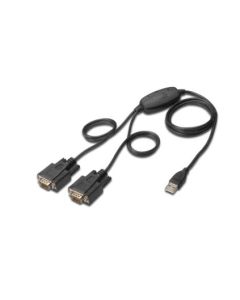 Digitus Adaptér USB na sériový port, RS232 2 x RS232, typ kabelu, Čipset: FT2232H, 1,5 m