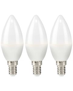 NEDIS LED žárovka E14/ svíčka/ 4,9 W/ 220 V/ 470 lm/ 2700 K/ teplá bílá/ matná/ 3 kusy