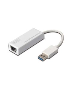 Digitus USB 3.0 adaptér na Gigabit Ethernet , 1x RJ45, USB-A, 10/100/1000Mbps, USB 3.0 XP, Vista, 7, Max OS X, Linux