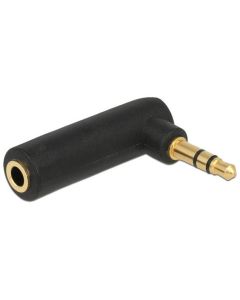 Delock audio adaptér stereo jack 3,5 mm 3 pin samec na samici pravoúhlou